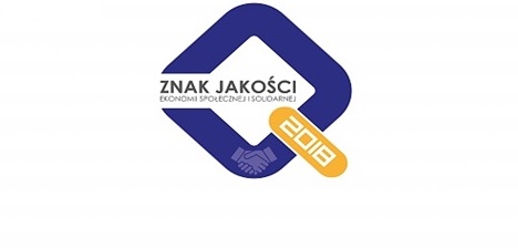 Zdjęcie przedstawia grafikę na której znajduje się napis Znak jakości, a w tle widać dłonie ludzkie witające się 